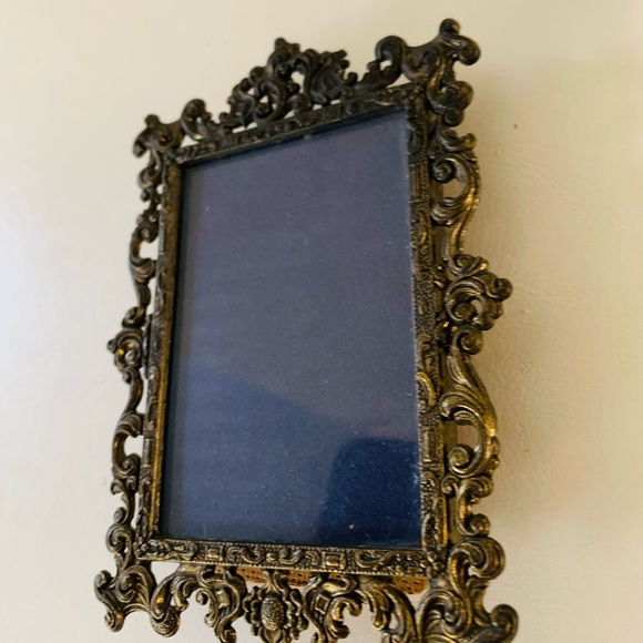 Vintage Victorian scroll Metal Picture Frame Italy 3.5/4.5 inch - Picture 11 of 12